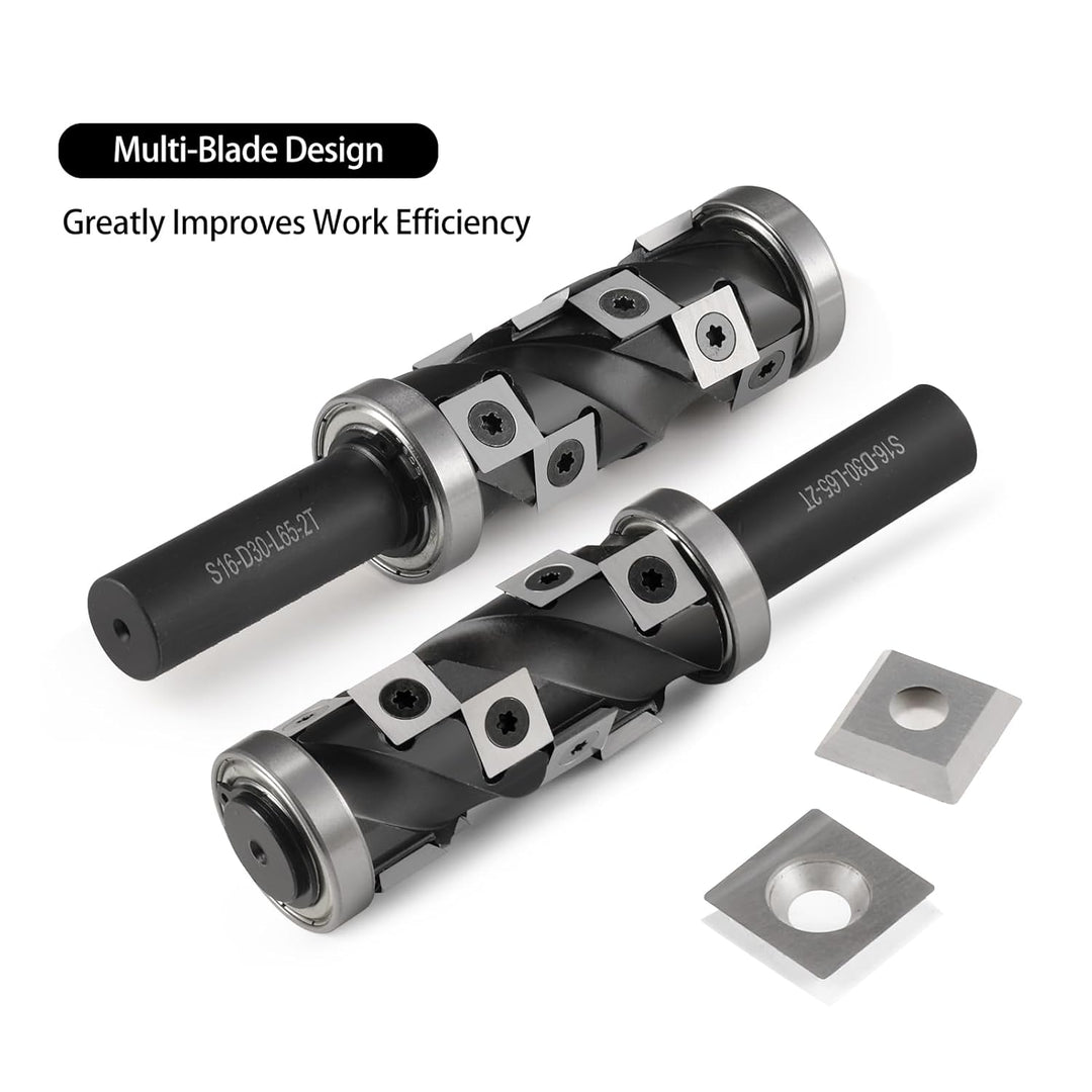 HOZLY Wendeplatten Bündigfräser 16mm Schaft, 30mm Schnittdurchmesser Spiralnutfräser Kopierfräser fü
