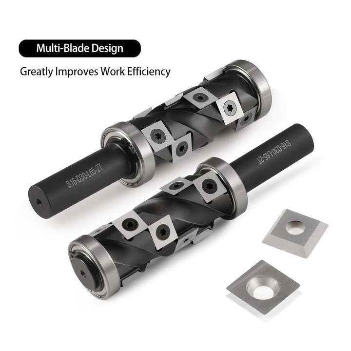HOZLY Wendeplatten Bündigfräser 16mm Schaft, 30mm Schnittdurchmesser Spiralnutfräser Kopierfräser fü