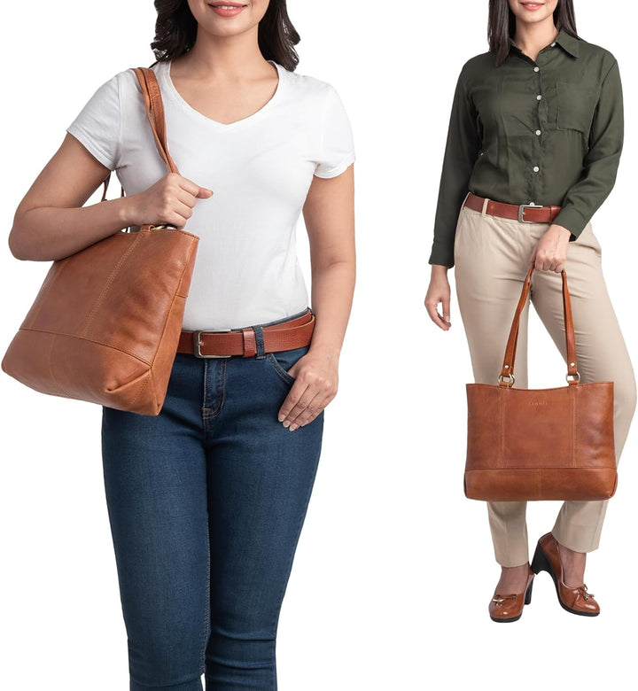 STILORD 'Delilah' Leder Shopper Damen Handtasche Umhängetasche Hobo Bag Retro Schultertasche Lederta