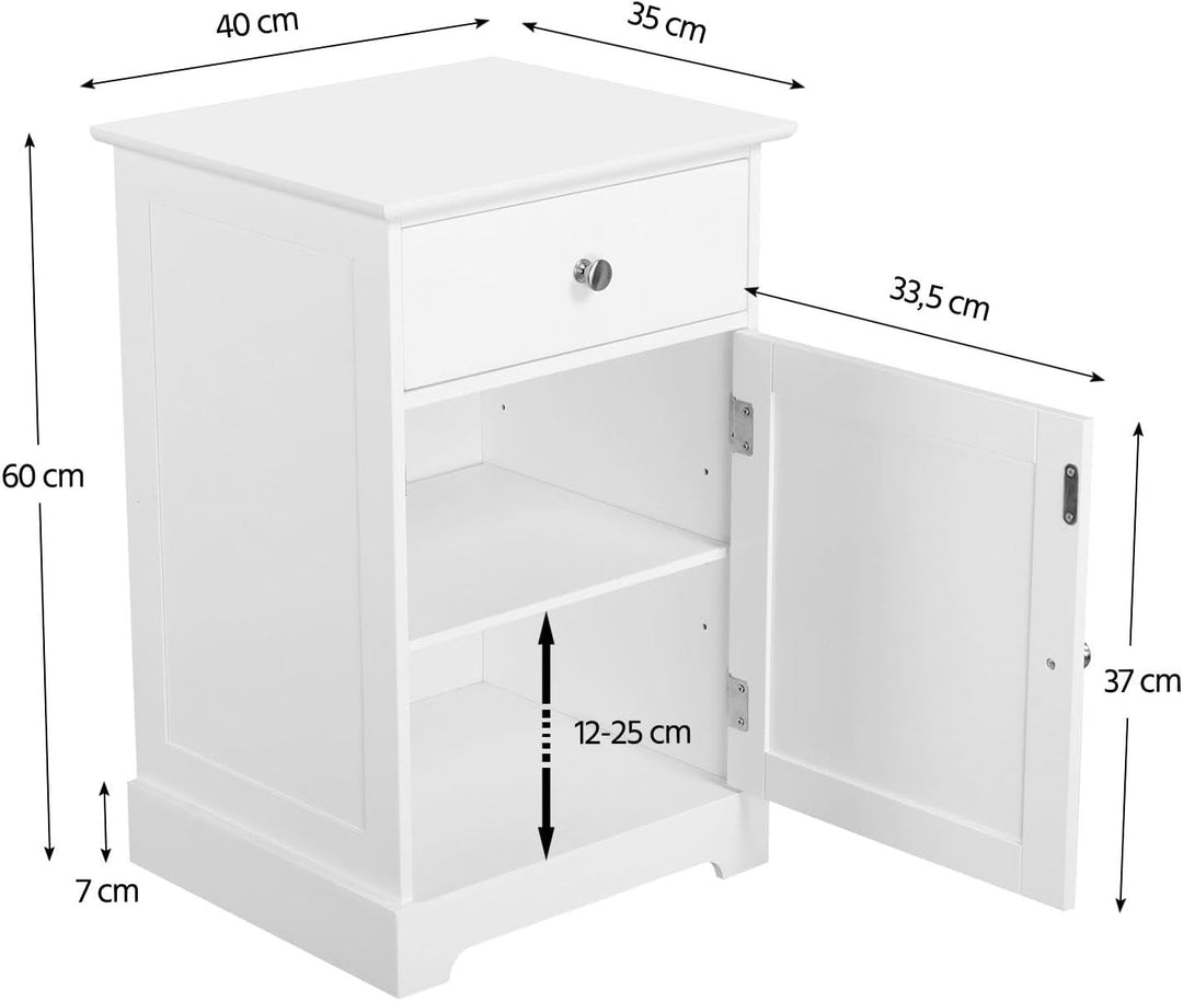 Yaheetech Nachtschrank Kommode Boxspringbett Nachttisch Nachtkommode mit Stauraum 40 x 35 x 60 cm Sc