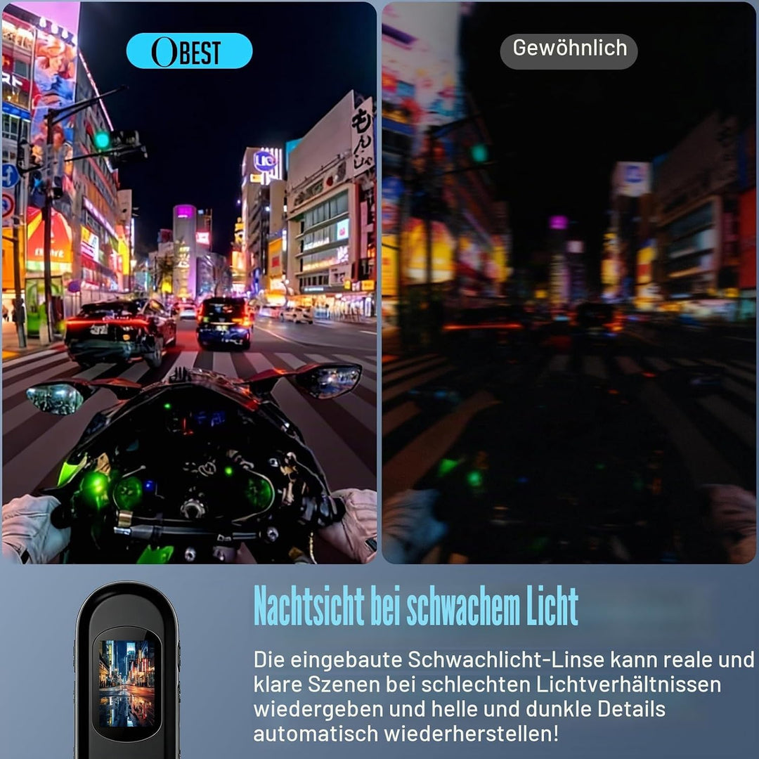 OBEST Mini Action 4K Unterwasserkamera, Mini wasserdichte WiFi Cam, Helmkamera für Fahrrad und Motor