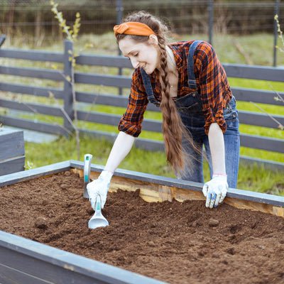 Holtaz Garten Gartengeräte 3er Set - Garten-Werkzeug Set mit Handschippe Blumenrechen Unkrautstriege