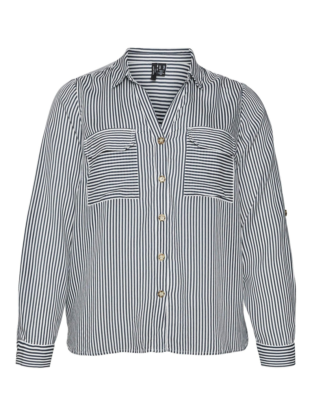 VERO MODA Female Hemd VMCBUMPY Hemd | Shirt 50 Grosse Grössen Snow White/Stripes:india Ink, 50 Gross
