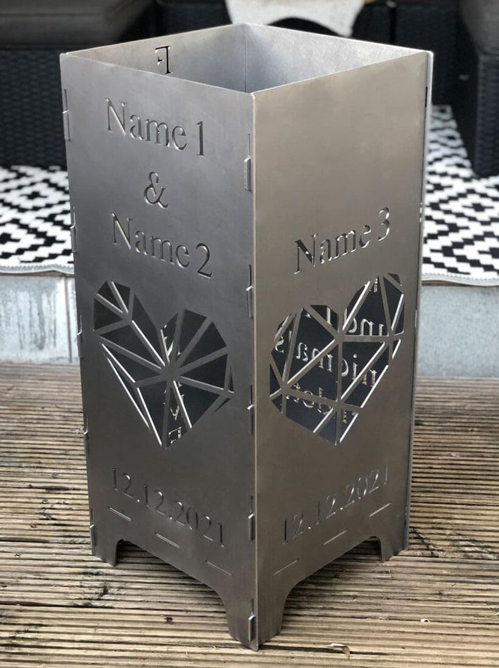 EXTRAVAGANT® Feuertonne, Feuerstelle, Feuerkorb, Feuersäule PERSONALISIERT für den Garten, Terrasse,