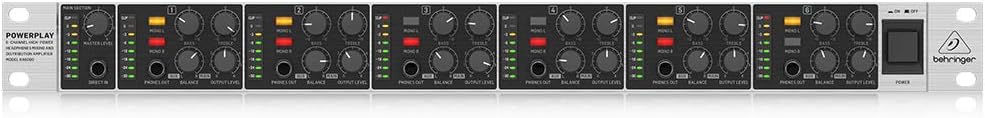 Behringer POWERPLAY HA6000 6-Kanal-Hochleistungs-Kopfhörer-Misch- und Verteilverstärker, POWERPLAY H