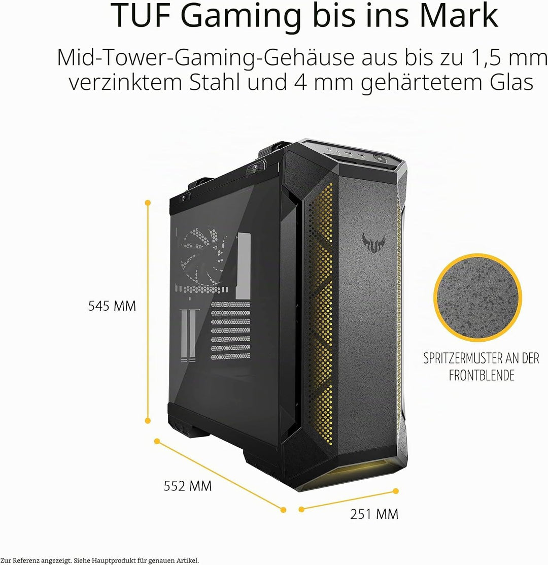 ASUS TUF Gaming GT501 White Edition Mid-Tower Computergehäuse für bis zu EATX Motherboards mit 2 x U