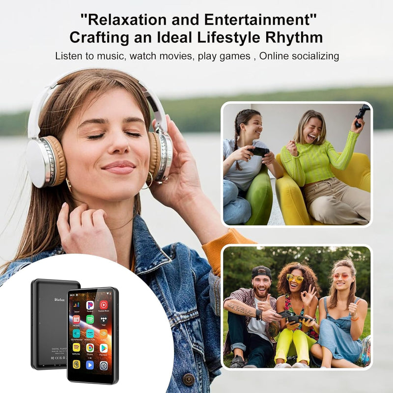 MP3 Player mit Spotify, 4,0 Zoll-Voll-Touchscreen MP4 Player mit Bluetooth und WiFi, HiFi-Sound Digi