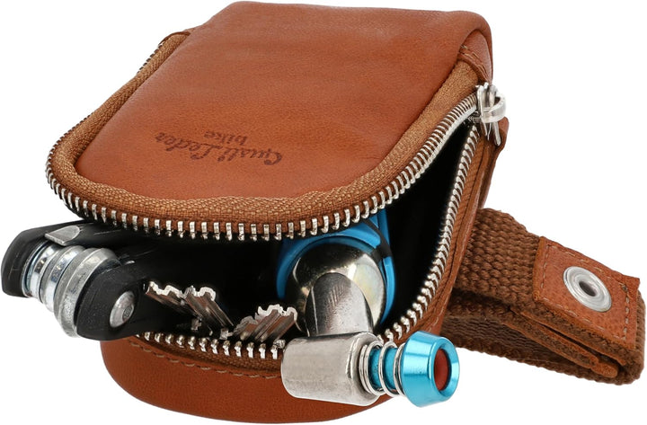 Gusti Satteltasche Leder- UDO B. Schlauchtasche mit wasserfestem Fahrradtasche für Werkzeug Ledertas