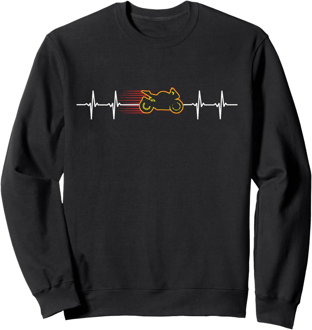 Sport Bike Motorcycle Heartbeat Racing Sweatshirt