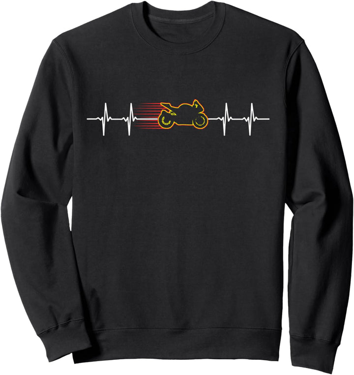 Sport Bike Motorcycle Heartbeat Racing Sweatshirt