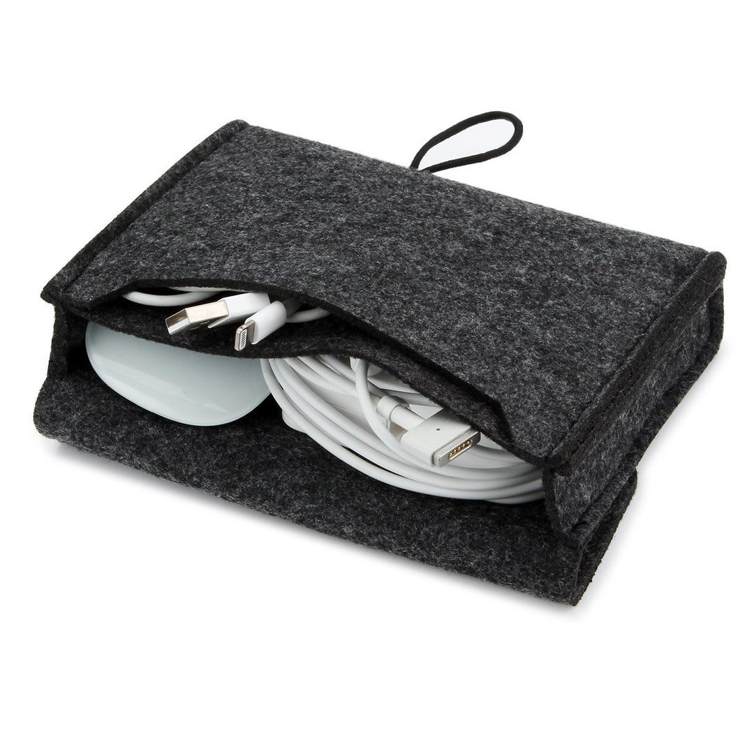 Nidoo Tragbare Filztasche für Maus, Handy, Kabel, Festplatte, Powerbank etc. Dunkelgrau 6.3 pouces d
