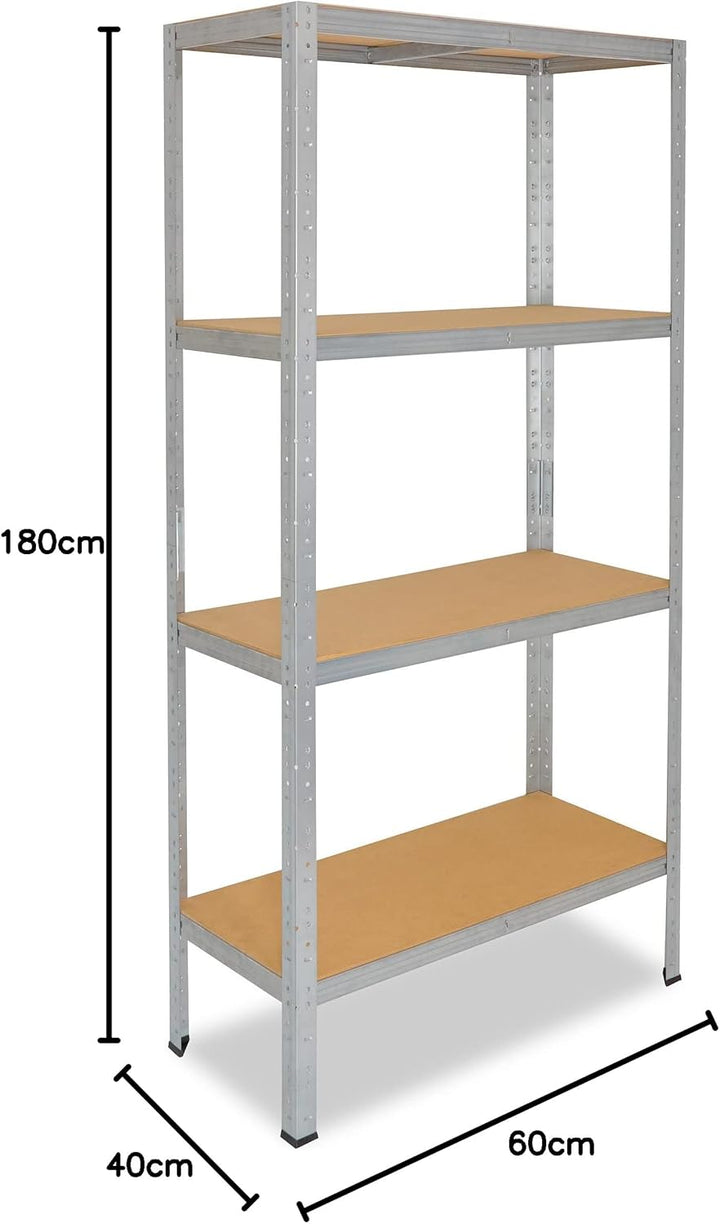 shelfplaza® Home Steckregal 180x40x60cm verzinkt 4 Böden - Kellerregal Lagerregal Metallregal Schwer