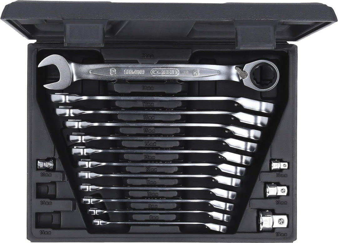 KS Tools 503.4666 GEARplus Ratschenringmaulschlüssel-Satz, umschaltbar,16-tlg Single, Single