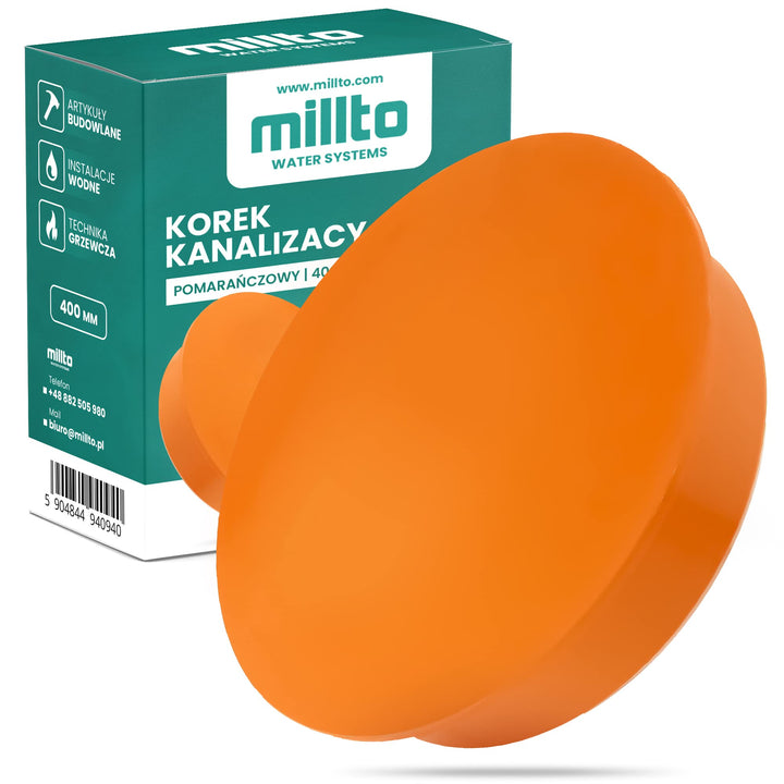 Millto™ Muffenstopfen HT KG Rohr Ø DN 400 mm Orange | Abwasser Kappe Kunststoff Abflussrohr Kunststo