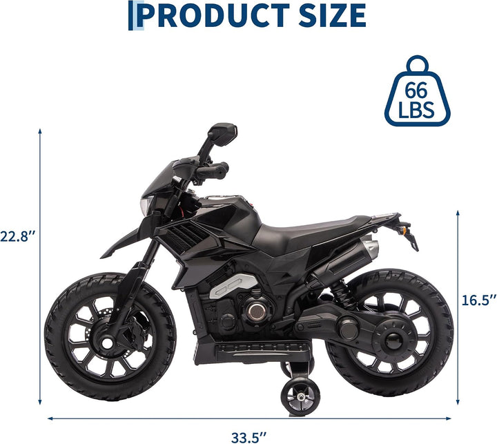 GarveeLife Elektrisches Kinder-Motorrad mit Musik &amp; Scheinwerfer | 6V Akku, bis 3 km/h, für Kinder v