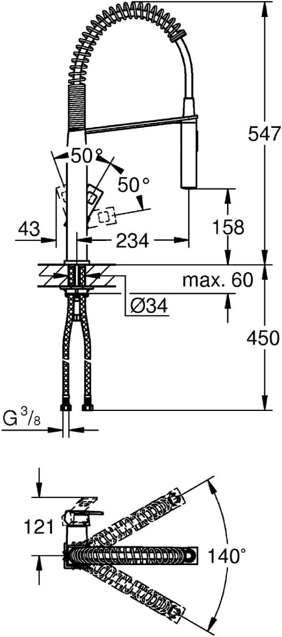 Grohe Einhand-Spültischbatterie, DN 15, 1 Stück, 31395DC0, Edelstahl