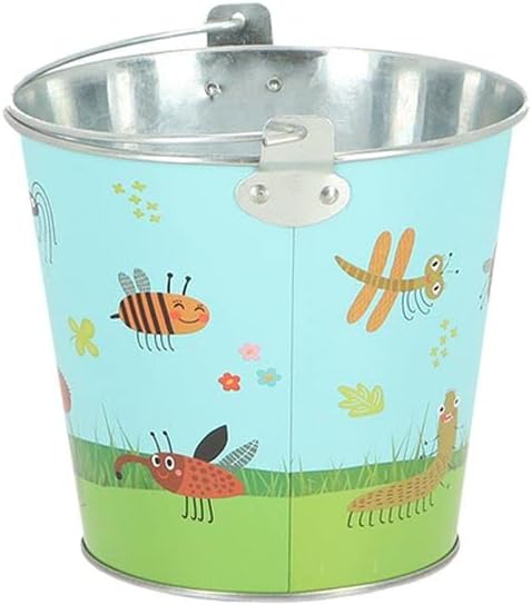 Rivanto® Kinder Eimer Insekten mit Tragegriff für Gartenarbeiten, verzinktes Eisen, Ø16 x H18 cm, zu