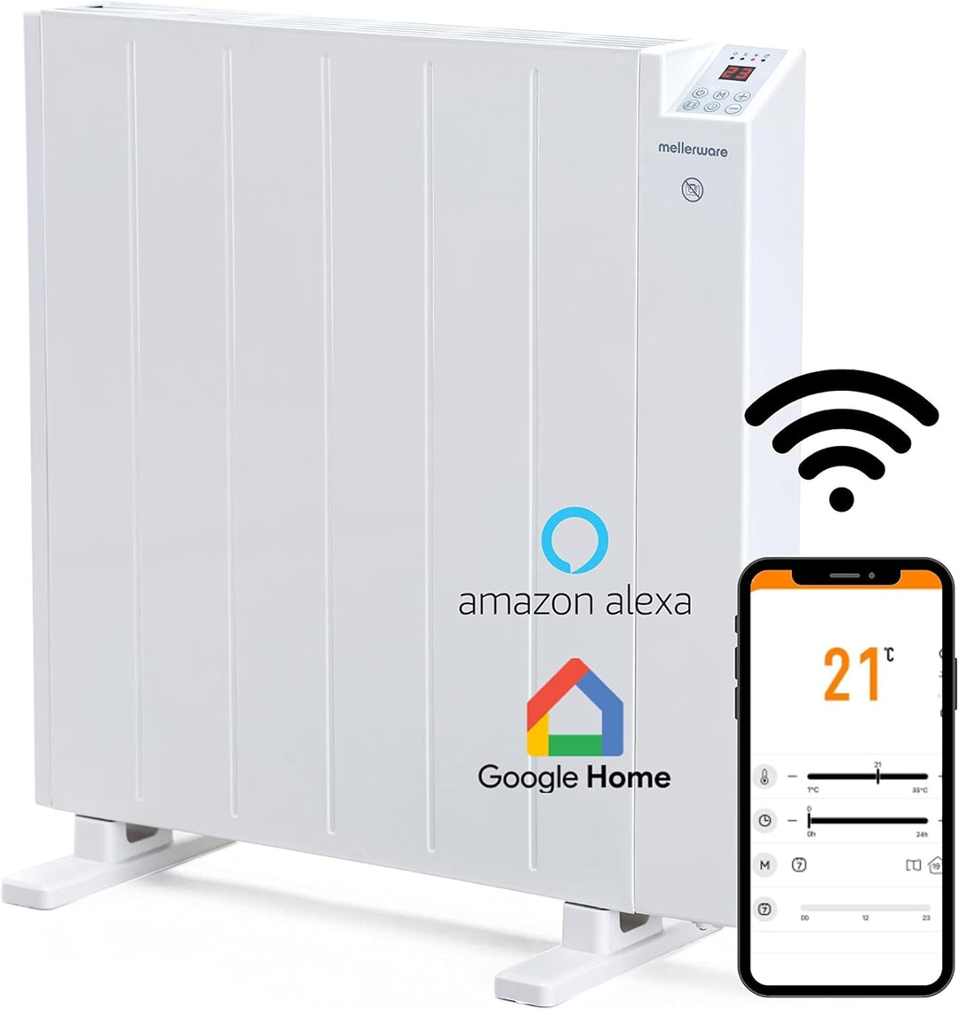 Mellerware - Heizkörper Energiesparend Comfy! 1200W WIFI | 3 Stufen + Einstellbare Temperatur | Time