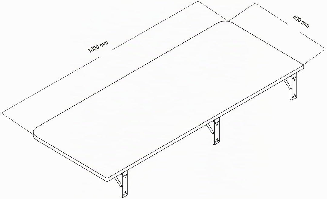 Maclean MC-128 Faltbares Wandregal 100x40 cm, Tragkraft 50 kg, Klapptisch mit Sicherheitsverriegelun