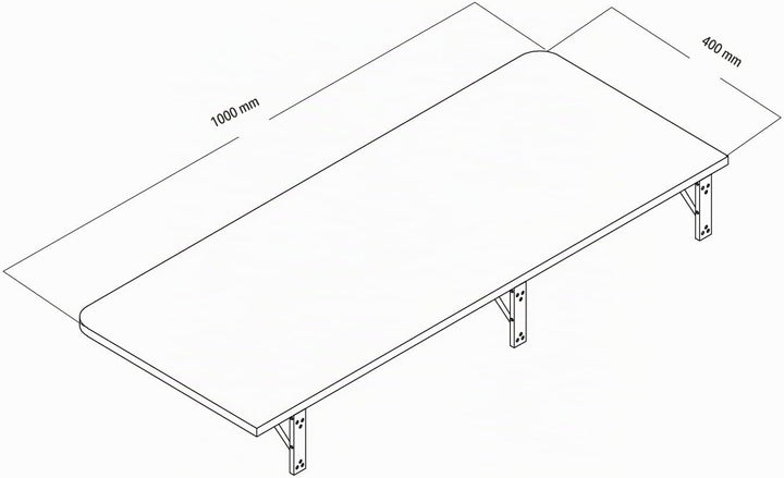 Maclean MC-128 Faltbares Wandregal 100x40 cm, Tragkraft 50 kg, Klapptisch mit Sicherheitsverriegelun