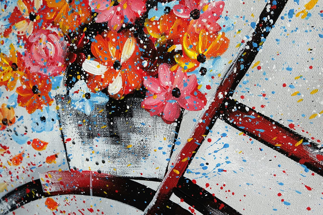 Monica Mirafiori I 100% HANDGEMALT I Gemälde Fahrrad 100x70cm | Gemälde Handgemalt | Acrylgemälde |