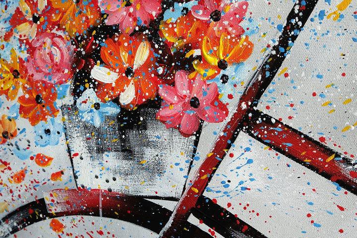 Monica Mirafiori I 100% HANDGEMALT I Gemälde Fahrrad 100x70cm | Gemälde Handgemalt | Acrylgemälde |