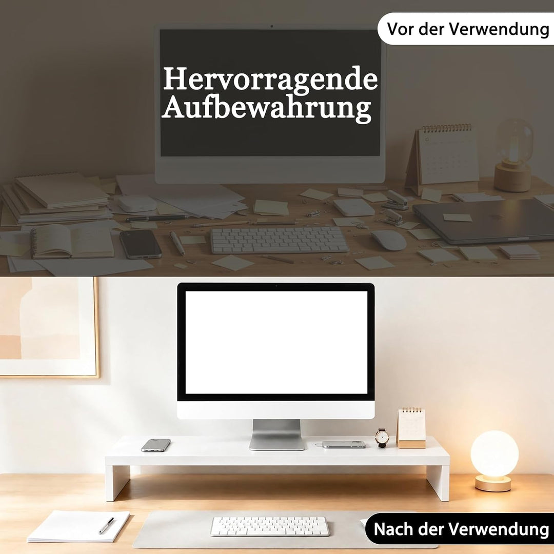 Monitorständer Holz, ergonomische Monitorerhöhung für Schreibtisch, passend für PC, Laptop und TV,Sc
