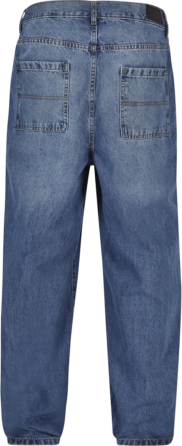 Urban Classics Herren Jeans mit tiefem Schritt 90's Baggy Pants weit geschnitten, mit Gürtelschlaufe