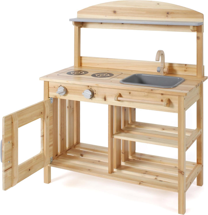 Bayer Chic 2000 Matschküche, unbehandelt, vollmassives Holz, Outdoor-Kinderküche, für Kinder ab 3 Ja