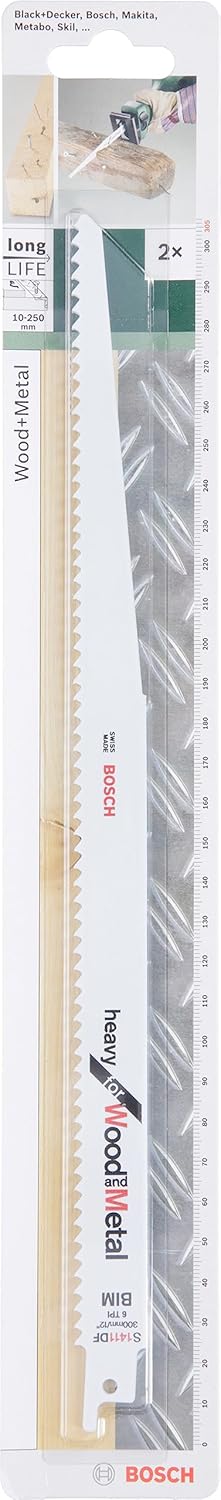 Bosch Accessories DIY Säbelsägeblatt Heavy for Wood and Metal zum Sägen in Holz und Metall (2 Stück,