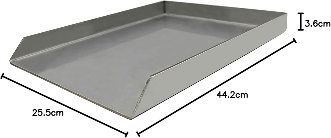 massive 4 mm starke Edelstahl Grillplatte Grillblech Plancha 25,5 cm x 44,2 cm verschweisst/passend
