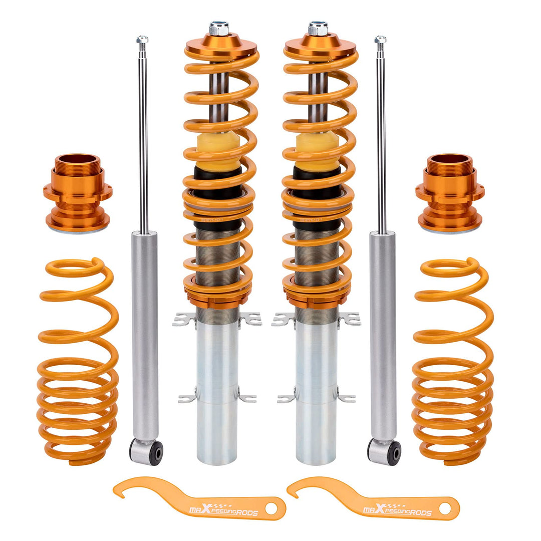 maXpeedingrods Gewindefahrwerk für Golf 4/für Seat Leon 1M1/für VW New Beetle 9C1, 1C1-Golden