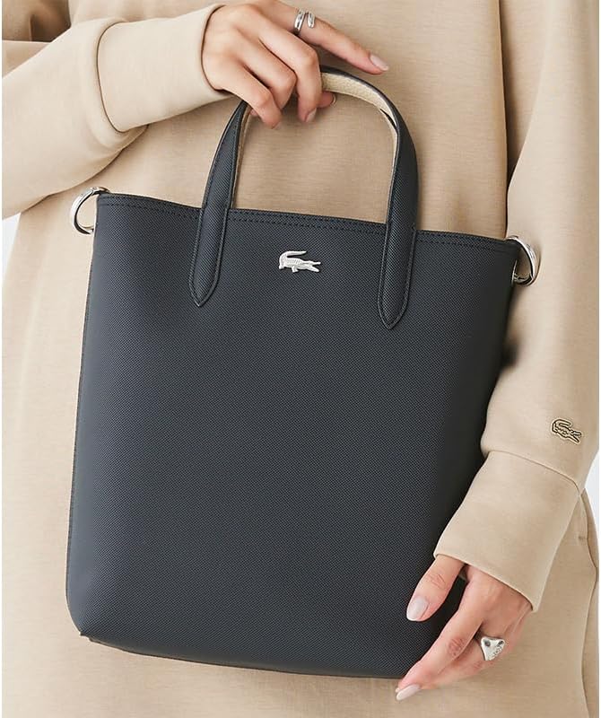 Lacoste Damen Nf2991aa Einkaufstasche Noir Krema, Noir Krema