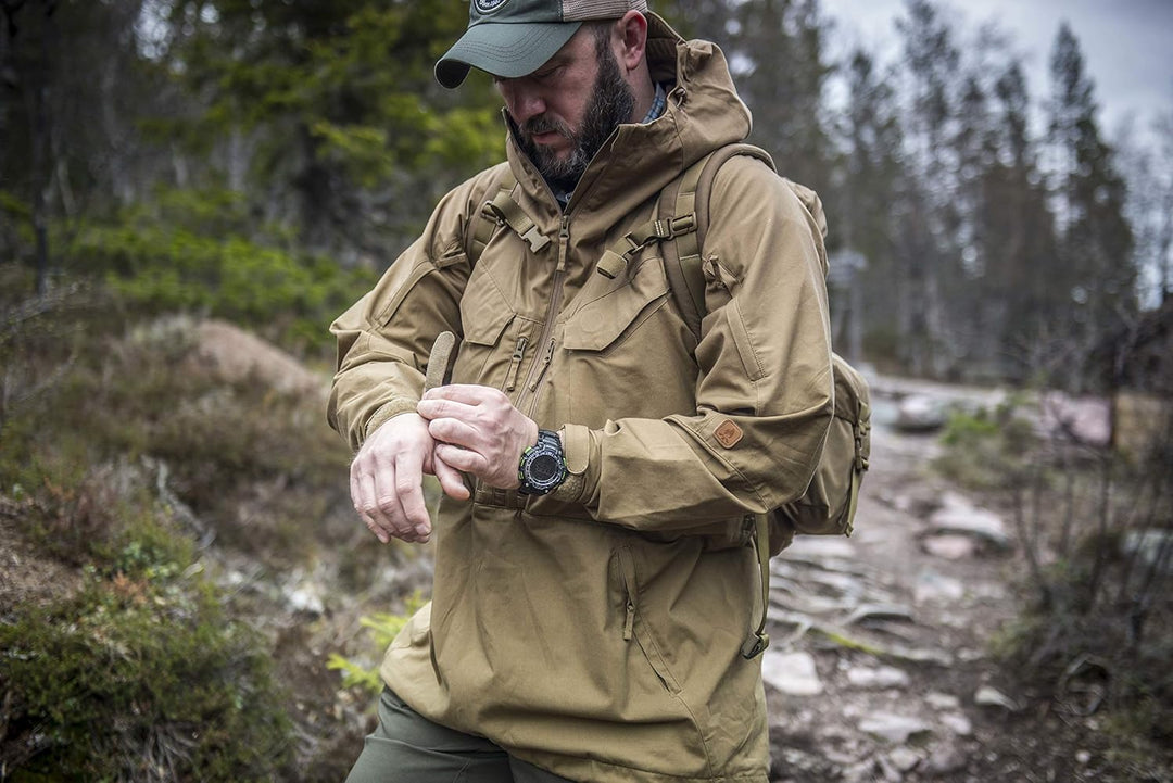 Helikon-Tex Bushcraft PILGRIM Anorak Outdoor Jacke -DuraCanvas- Schwarz XS Coyote, S
