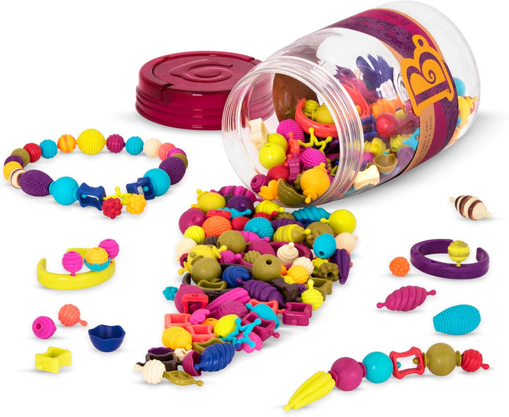 B. toys 275 Teile Bastelset Kinder Pop Arty – Schmuck Basteln, Bunte Perlen zum Zusammenstecken, Kin