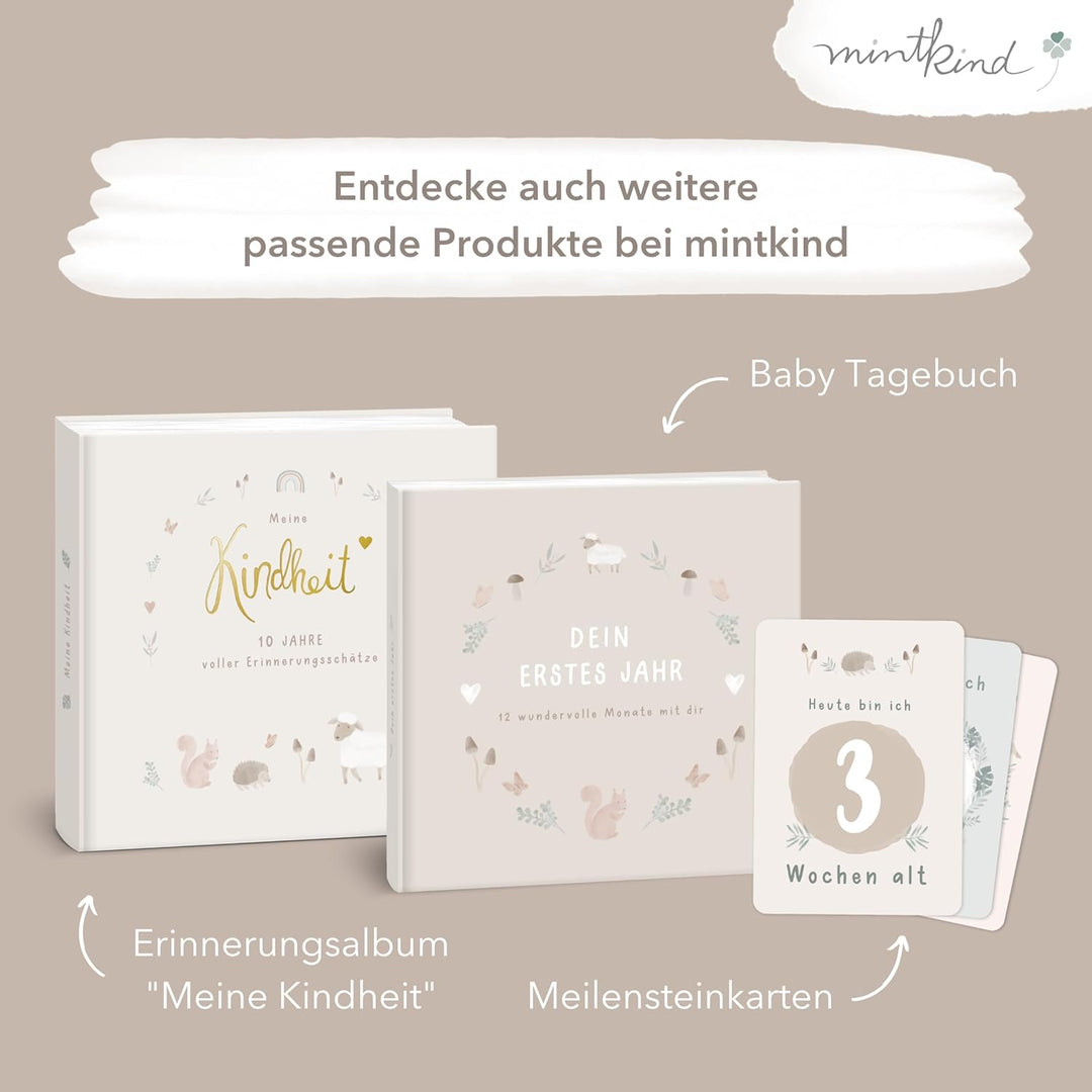 mintkind® Gästebuch Meine Taufe Wald I für Junge & Mädchen | Taufbuch, Taufgeschenk, Taufalbum, Erin