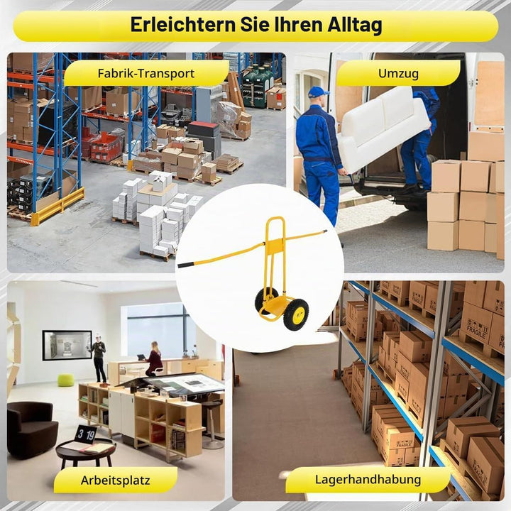 Plattenkarre Platten Transportwagen Tragkraft 500 KG mit 4 Vollgummi Rädern Abnehmbarer Bollerwagen