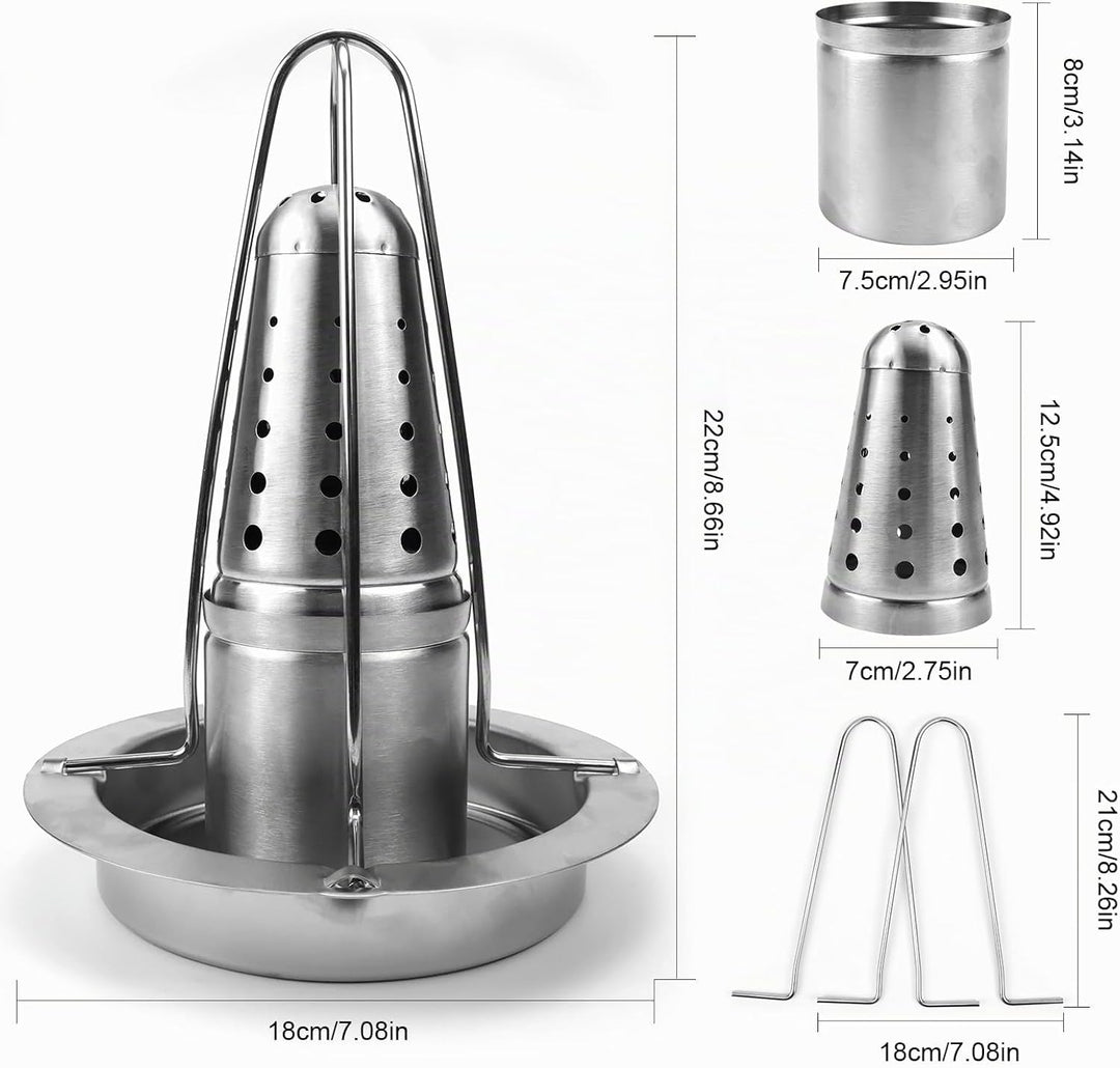Hähnchenbräter 1 Stück Hähnchenhalter Grill Hähnchengrill aus Edelstahl Geflügelbräter für Backofen