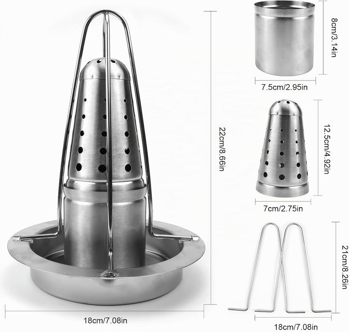 Hähnchenbräter 1 Stück Hähnchenhalter Grill Hähnchengrill aus Edelstahl Geflügelbräter für Backofen