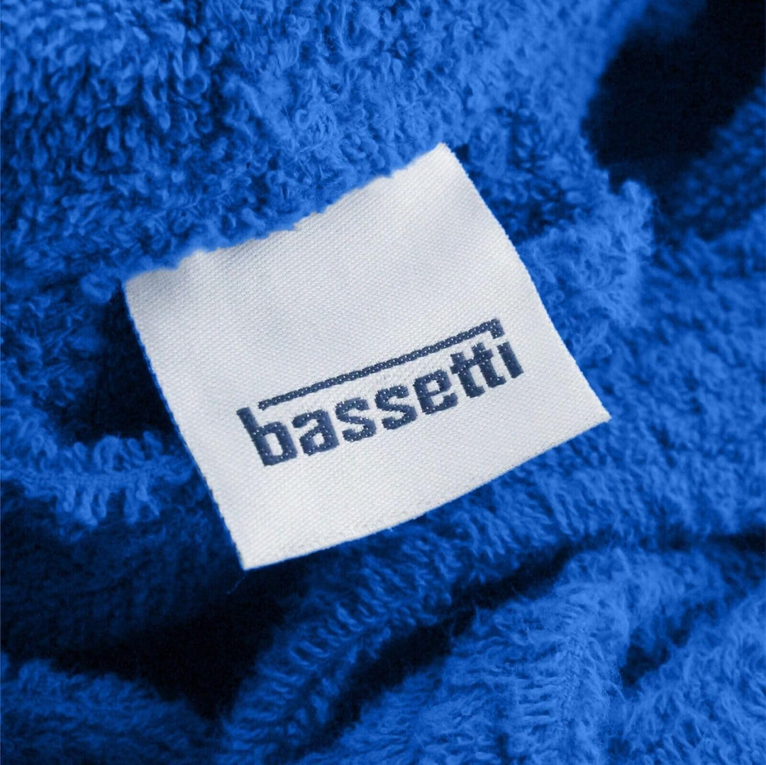 Bassetti Bademantel aus Frottee, 100 % Baumwolle, einfarbig, lang, mit Kapuze und Taschen, sehr saug