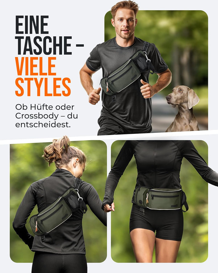 Gassi Tasche 'Atlas' - Premium Leckerlitasche für Hunde - Inkl. YKK® Zipper & Leinenhalterung - Bauc