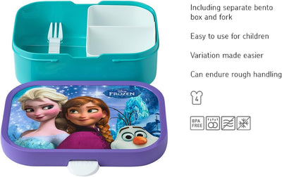Mepal Brotdose Kinder - Bento Box Kinder - Brotdose Kinder mit Fächern & Gabel - Meal Prep Box mit C