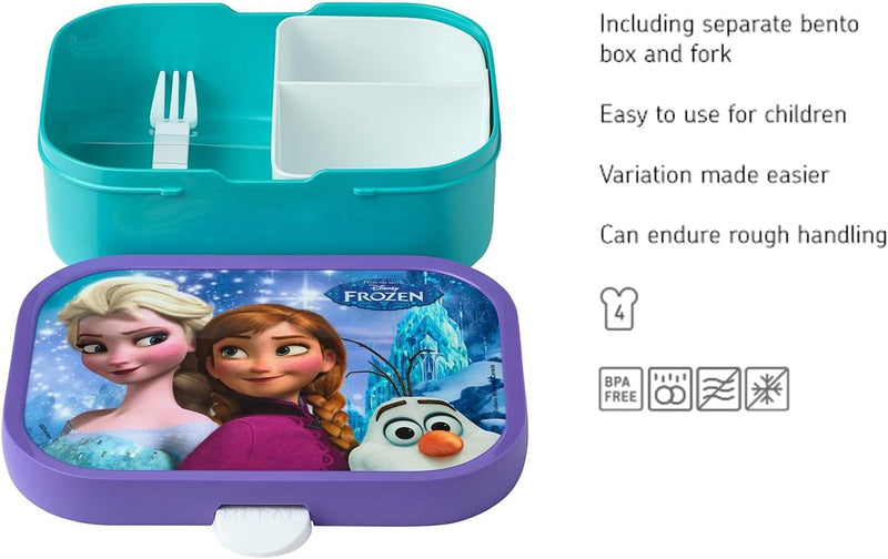Mepal Brotdose Kinder - Bento Box Kinder - Brotdose Kinder mit Fächern & Gabel - Meal Prep Box mit C