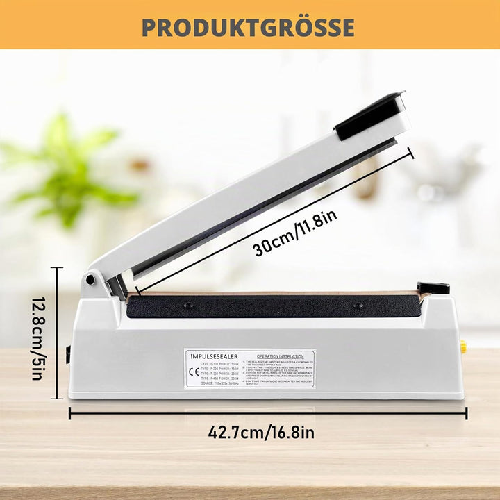 Heisssiegelgerät Folienschweissgerät 300mm, Folienschweissgerät, Impulse Heat Bag Sealer, Bag Sealer