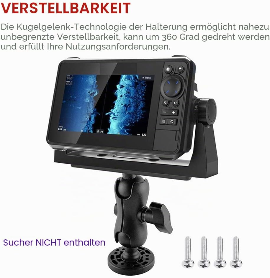Elektronische Universal-Marine-Halterung, 360 Grad drehbar, mit Kugel-Montage und Montageplatte für
