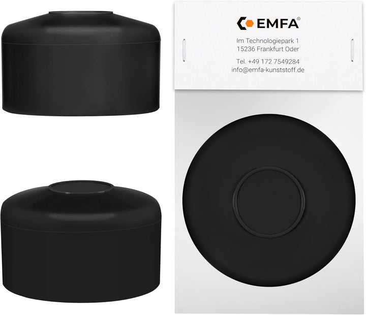 EMFA Zaunpfahlkappe rund 42,4 mm Schwarz 10 Stück Pfostenkappe rund Zaunpfostenkappen Zaunabdeckung