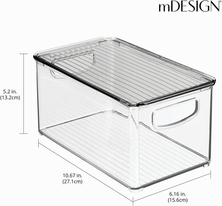 mDesign 2er-Set Aufbewahrungsbox mit Griffen – Kühlschrankbox mit Deckel zur Lebensmittelaufbewahrun