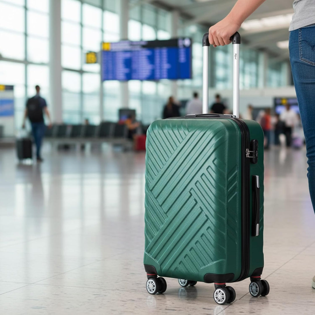 Zelsius Koffer Set 3 Stück, Petrol Grün | ABS Hartschalenkoffer mit Zahlenschloss, Doppelrollen und