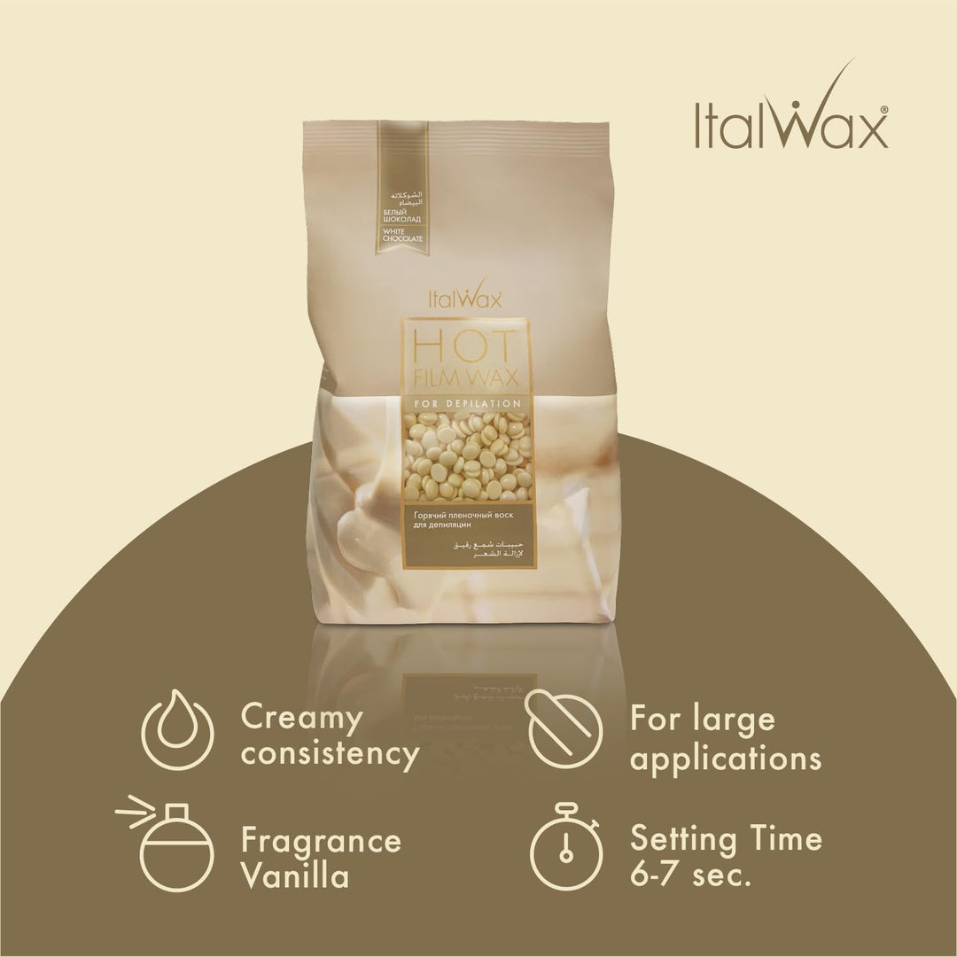 Italwax White Chocolate – 1Kg - Waxing Perlen für Haarentfernung - Natürliche Formulierung für alle
