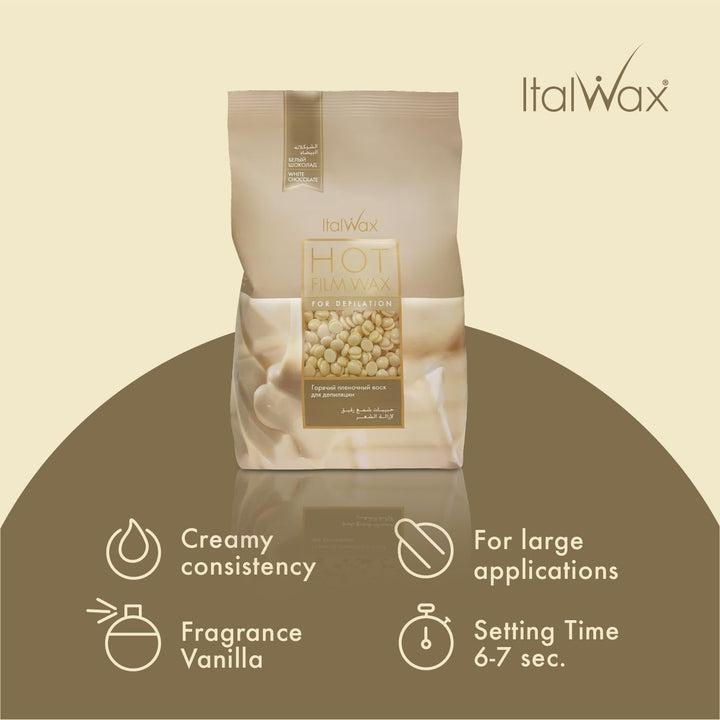 Italwax White Chocolate – 1Kg - Waxing Perlen für Haarentfernung - Natürliche Formulierung für alle